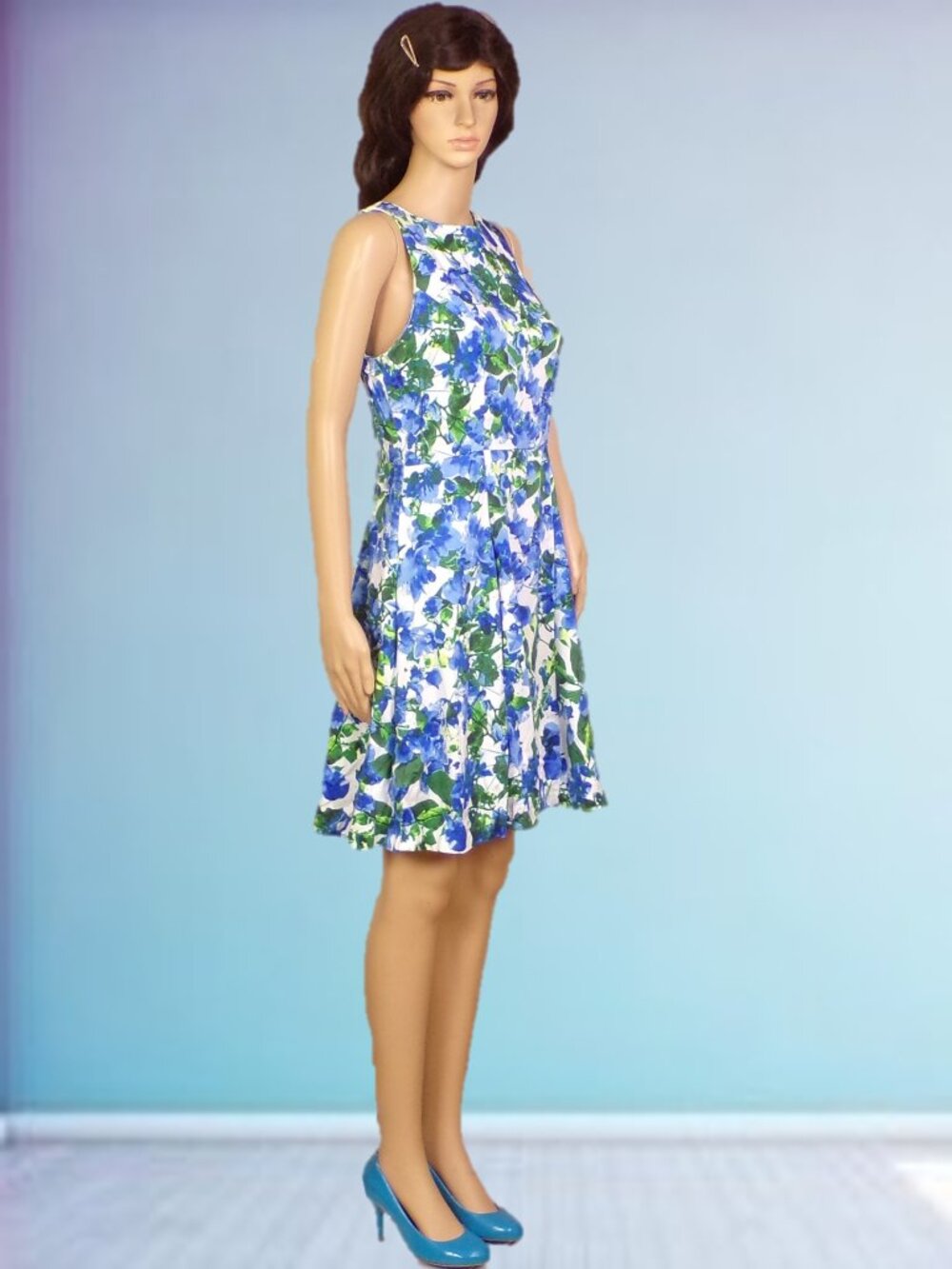 MILLY FOR DESIGN NATION size 6 multicolor floral sleeveless fit/flare dress - Picture 2 of 11